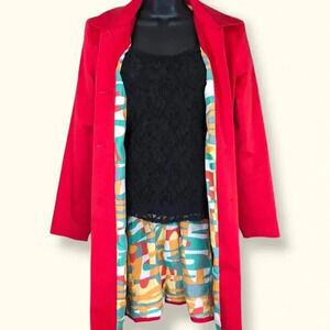 🍁Vintage DStudio Red Lined Trenchcoat